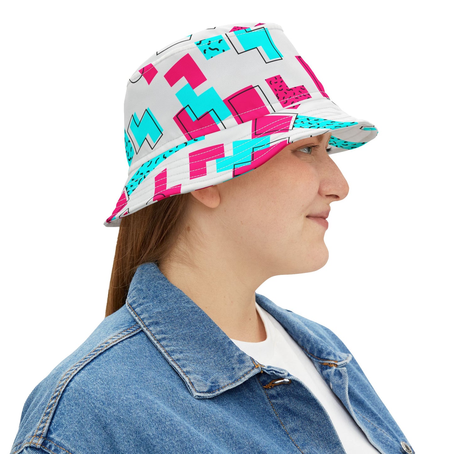 Digital Pink & Blue Bucket Hat