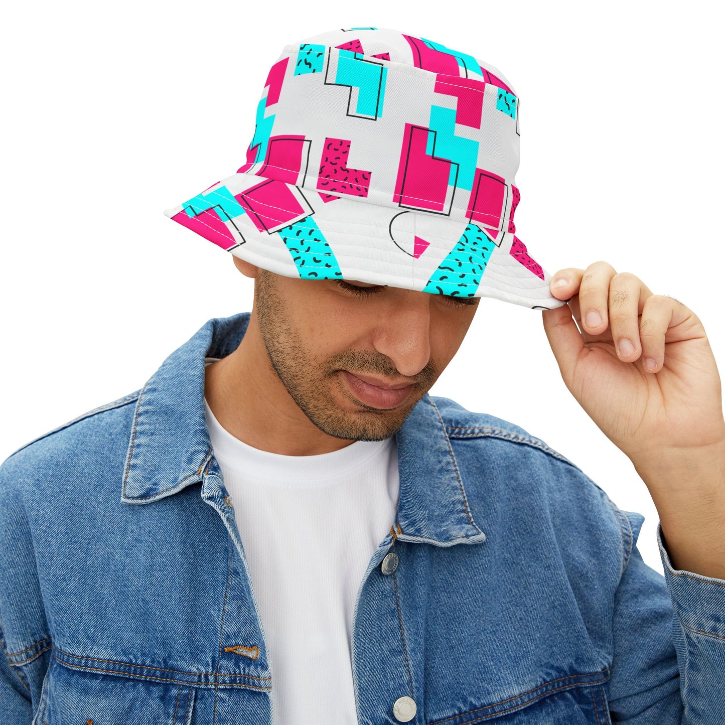 Digital Pink & Blue Bucket Hat