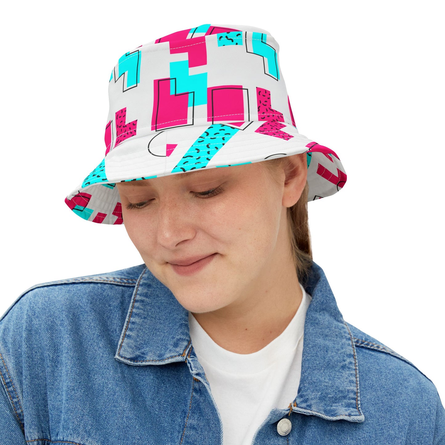 Digital Pink & Blue Bucket Hat