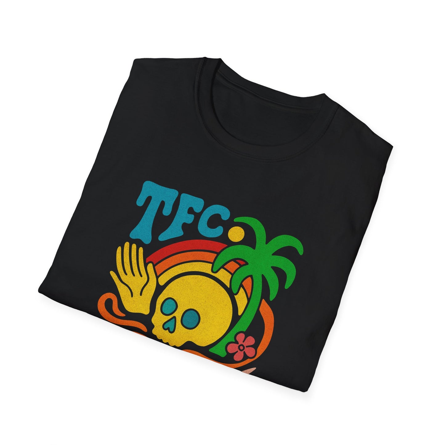 T-Shirt — TFC Retro Skull Palm Graphic “Revolutionize Your Closet”