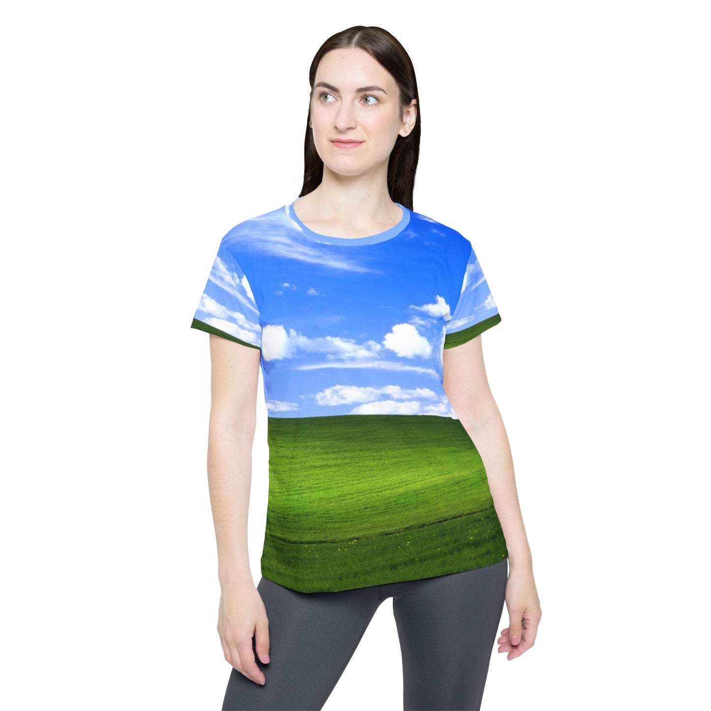 Retro Windows Landscape Grass Clouds All-Over-Print