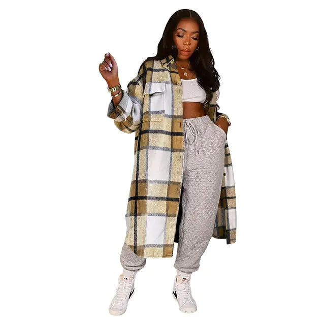 Women's Checkered Coat