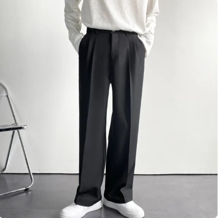 Casual Men's Wide Leg Suit Pants