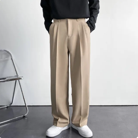 Casual Men's Wide Leg Suit Pants