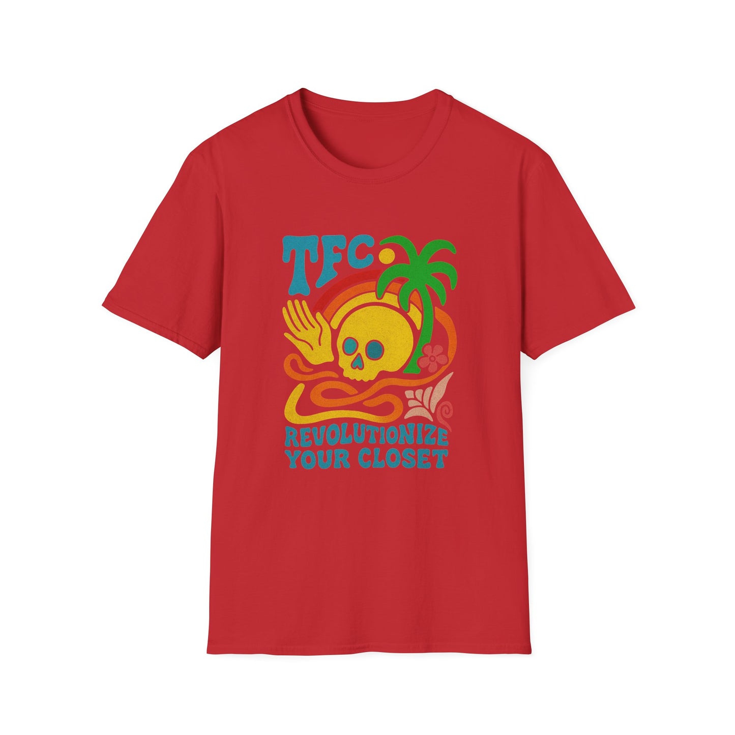 T-Shirt — TFC Retro Skull Palm Graphic “Revolutionize Your Closet”