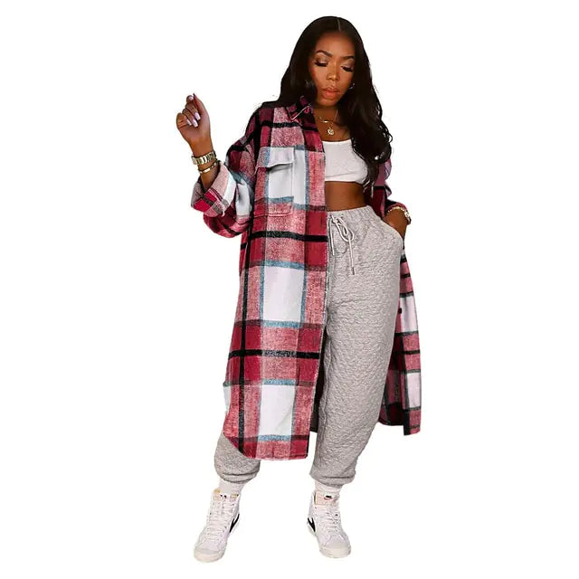 Women's Checkered Coat