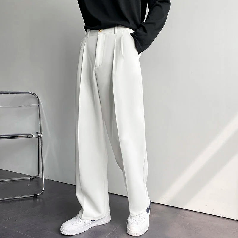 Casual Men's Wide Leg Suit Pants