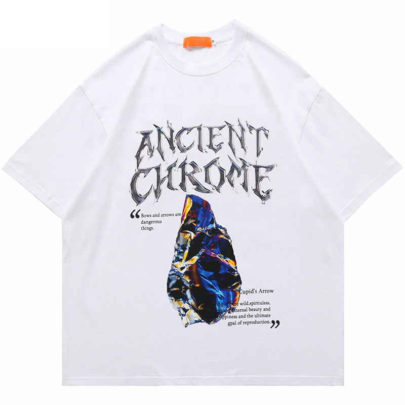 Edgy Ancient Chrome Graphic Printed T-shirt