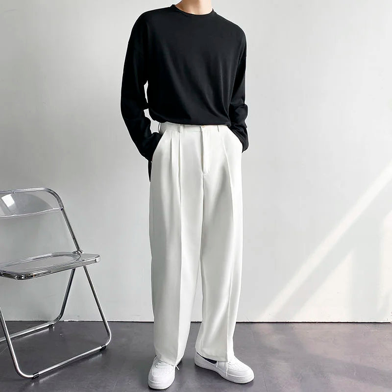 Casual Men's Wide Leg Suit Pants