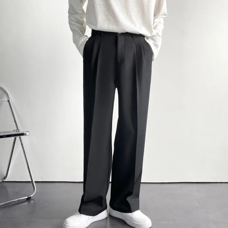 Casual Men's Wide Leg Suit Pants