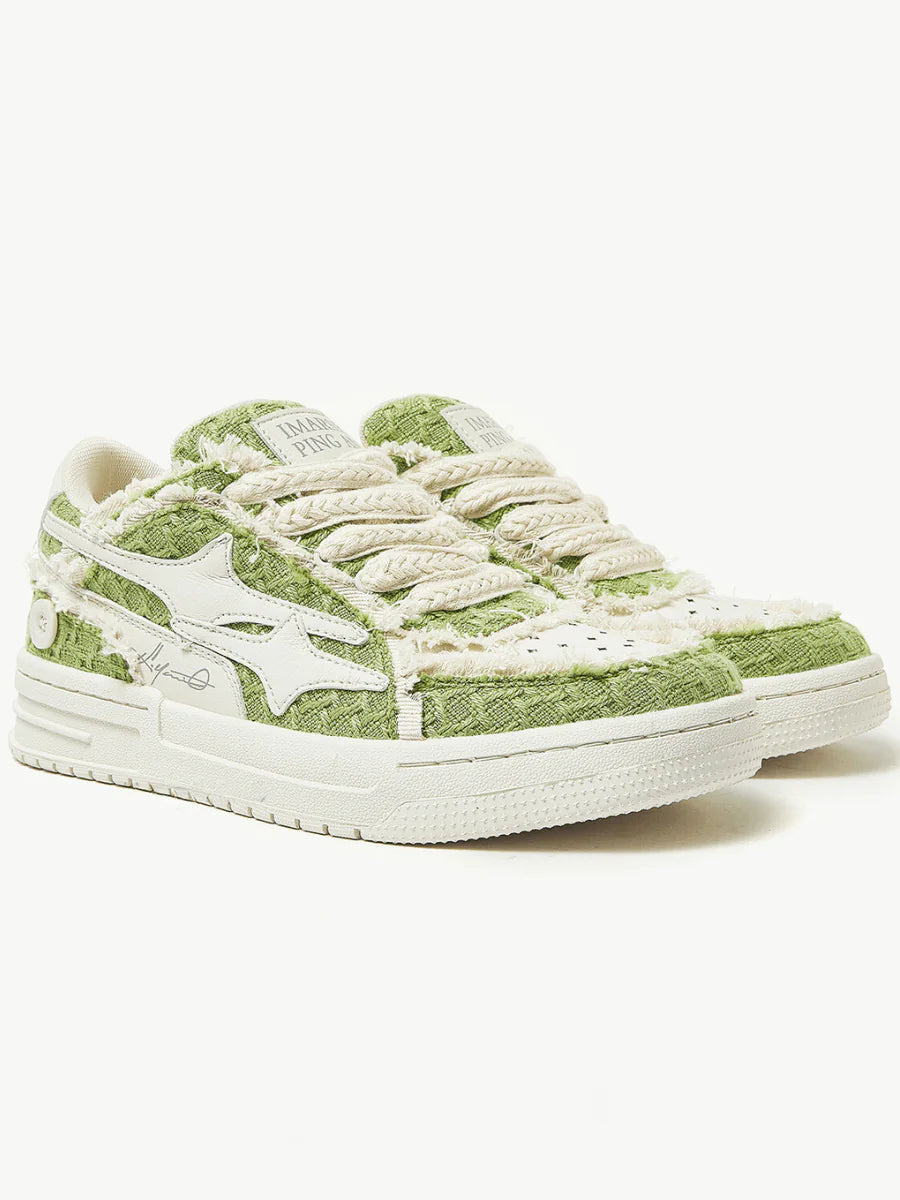 Cute Blue/Green Small Star Patch Sneakers/Shoes