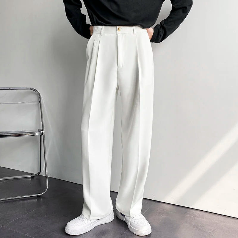 Casual Men's Wide Leg Suit Pants